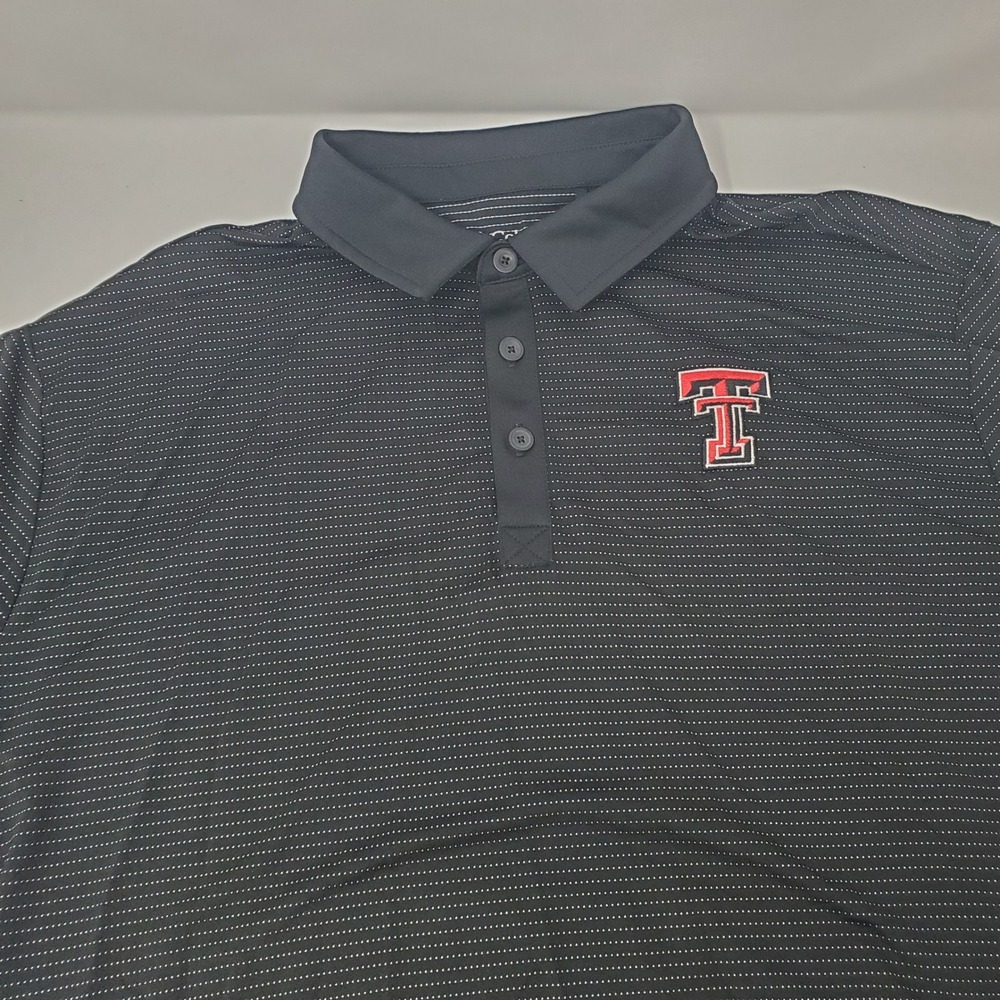 Texas Tech Columbia Sunday Polo Mens XL Black NCAA Golf Omni-Wick Dots